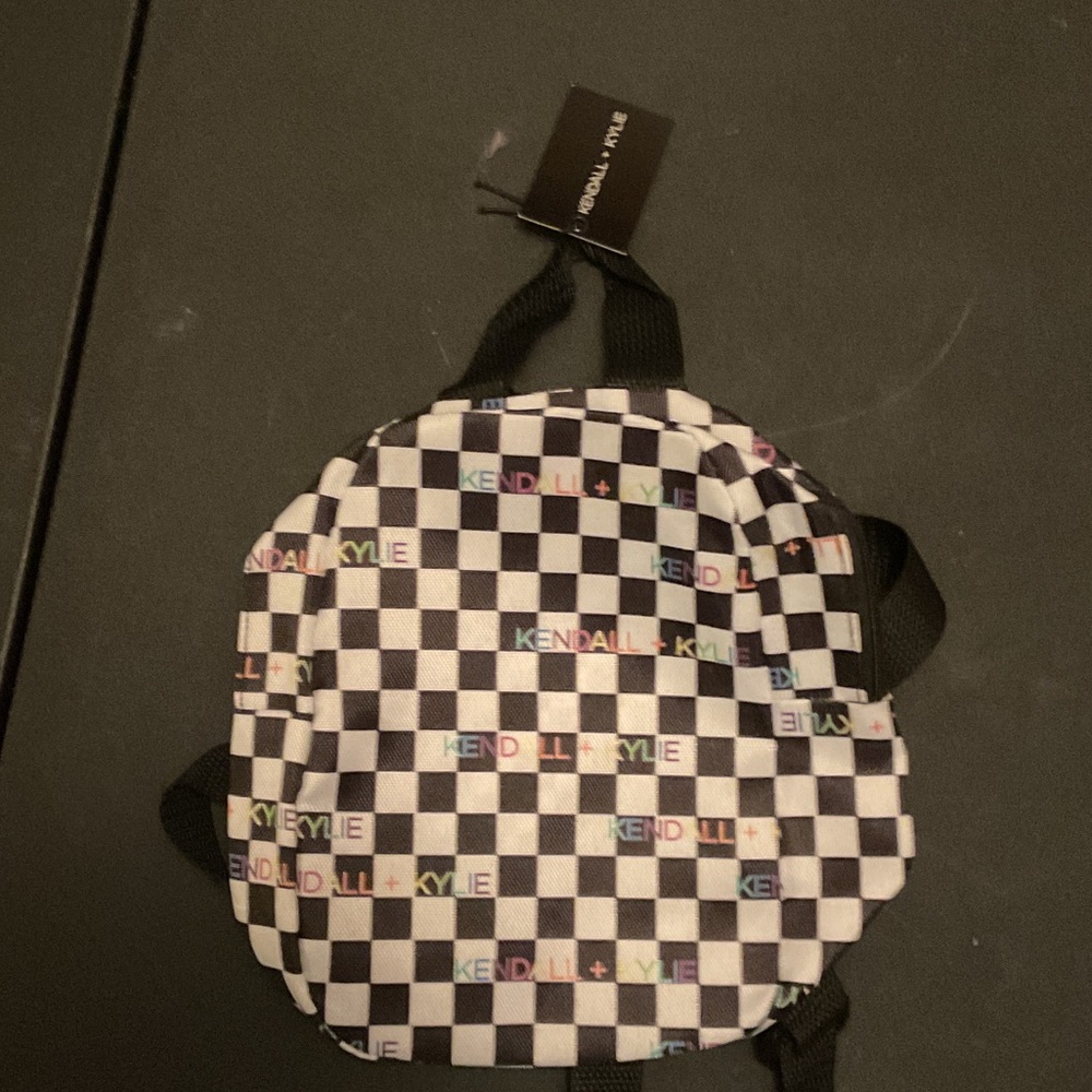 Kendall & Kylie Checkered Backpack - Black and White New w tags